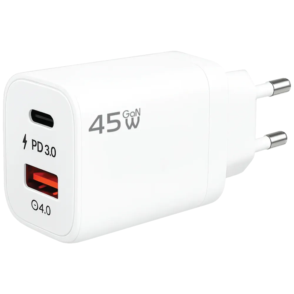 REDLINE Punjač kućni, 1 x USB-, 1 x USB-C, 45W, GaN - GL-45W-AC
