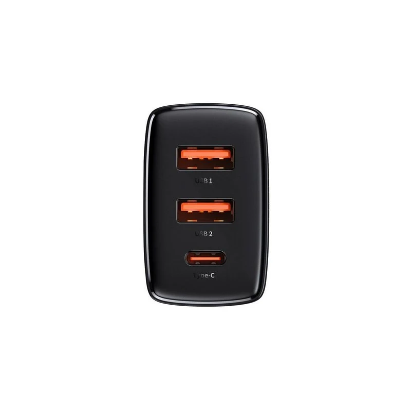 Baseus Punjač Quick 2x USB + USB-C 30W, Crni