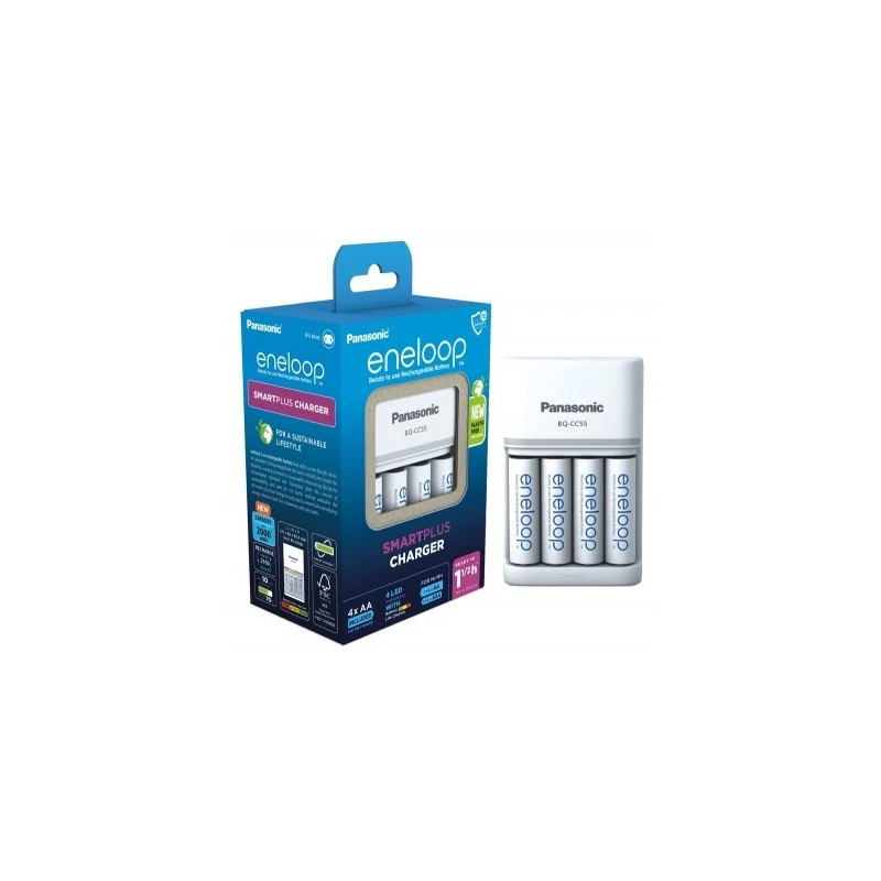 Panasonic ENELOOP Punjač SMART Brzi + 4 AA eneloop baterije