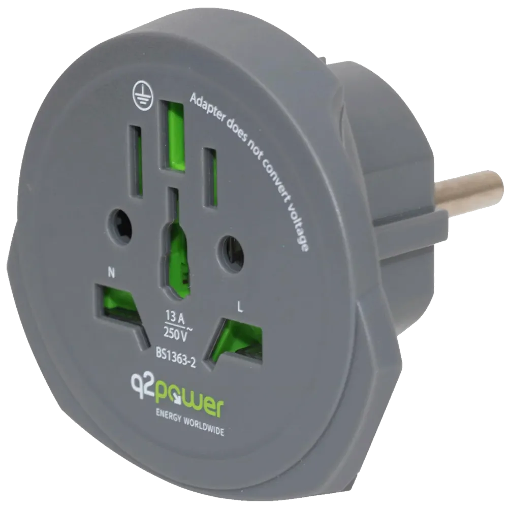 q2power Adapter, putni, univerzalni - World to Europe