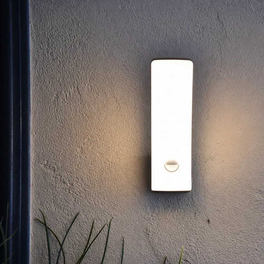 LED zidna svjetiljka KILO, senzor pokreta, tamno siva, 11.5W, 3000K, IP44