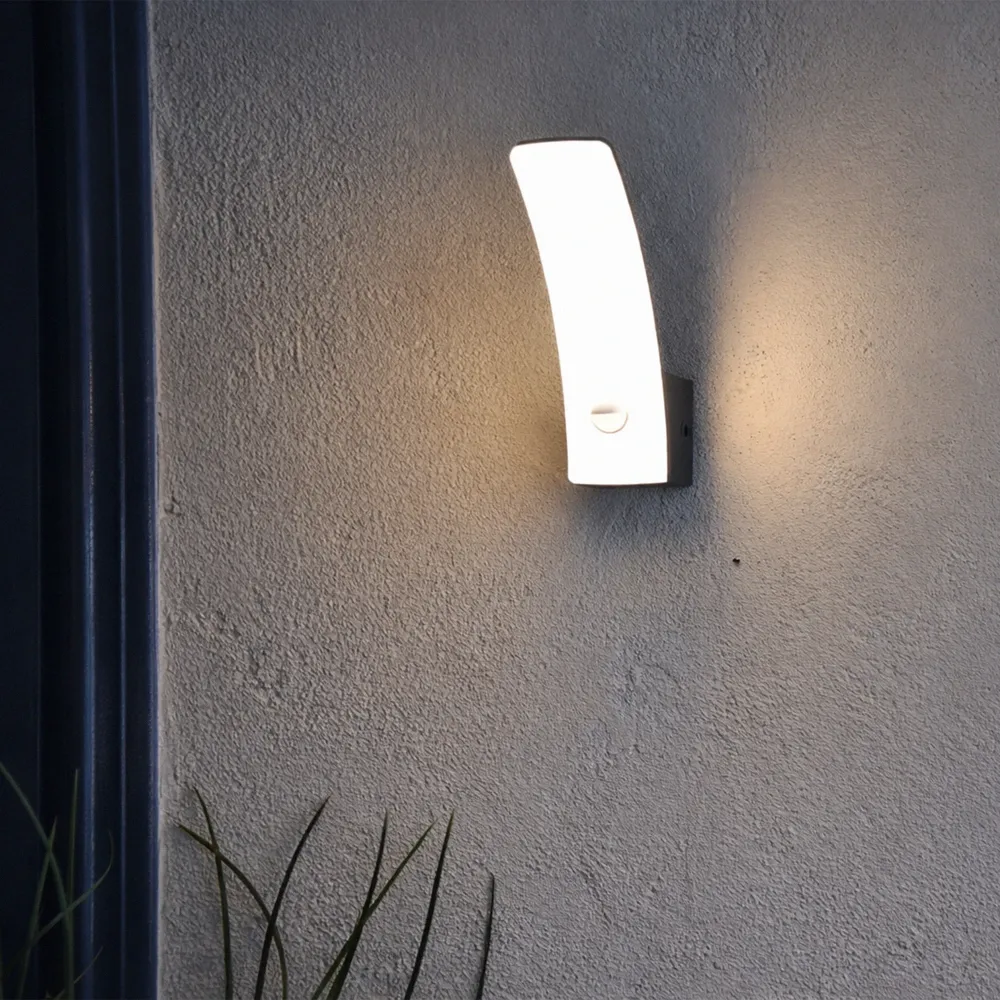 LED zidna svjetiljka KILO, senzor pokreta, tamno siva, 11.5W, 3000K, IP44