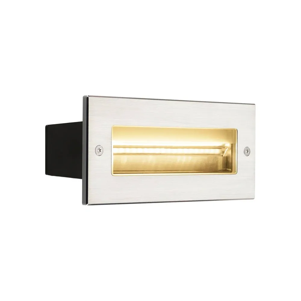 LED zidna svjetiljka BRICK, ugradbena, asimetrična, nehrđajući čelik, 9.5W, 3000K, IP65
