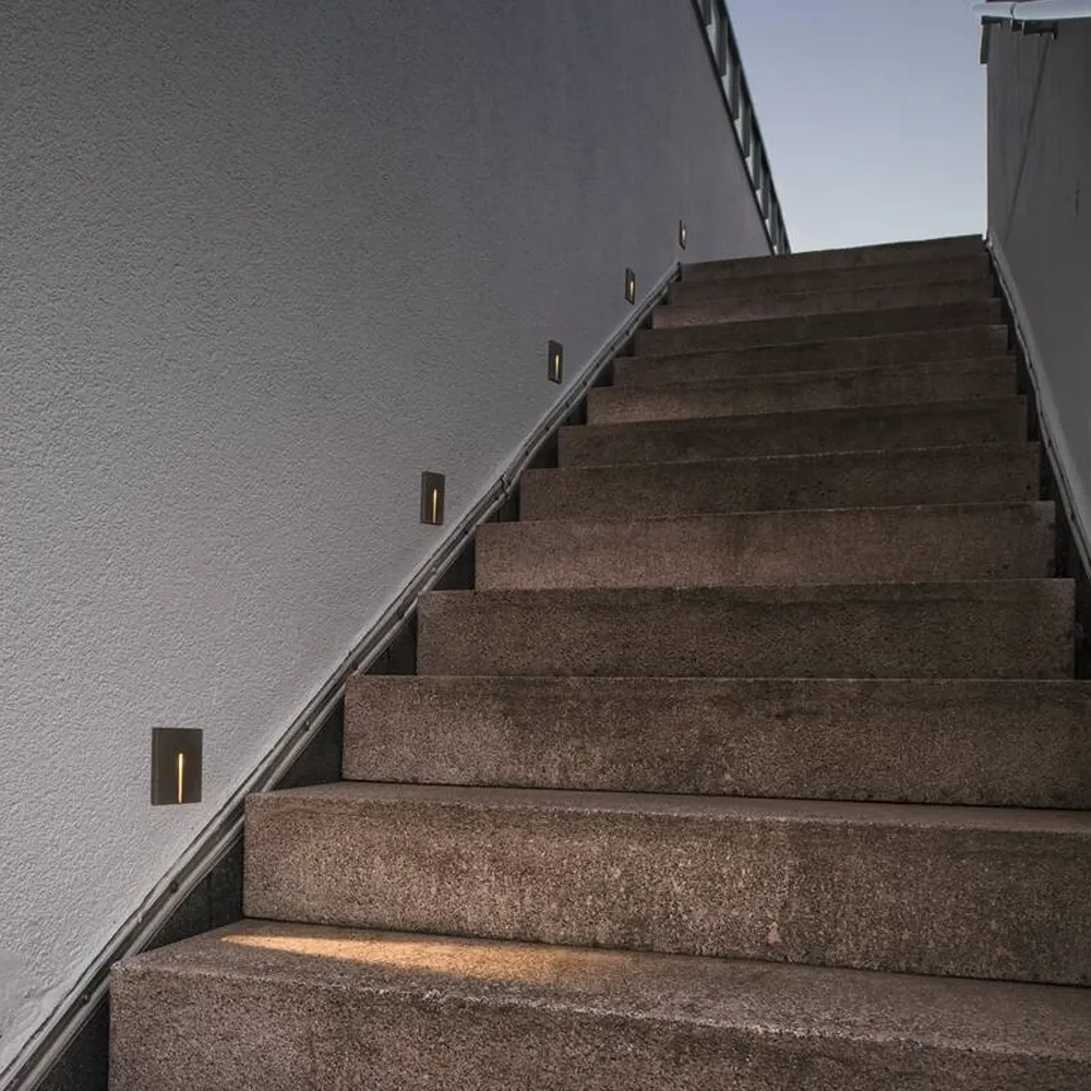 LED zidna svjetiljka CONCRETO CUT, ugradbena, siva/crna, 3.2W, 3000K, IP65