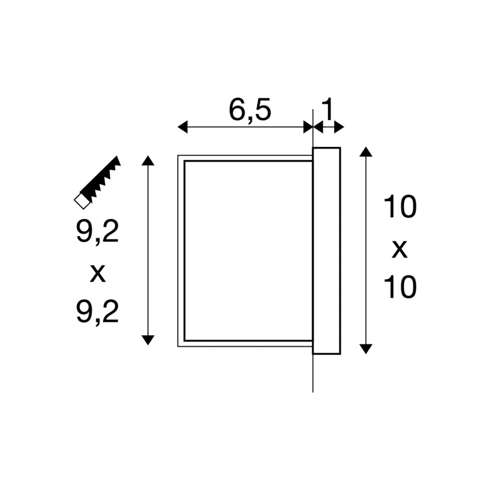 LED zidna svjetiljka CONCRETO CUT, ugradbena, siva/crna, 3.2W, 3000K, IP65
