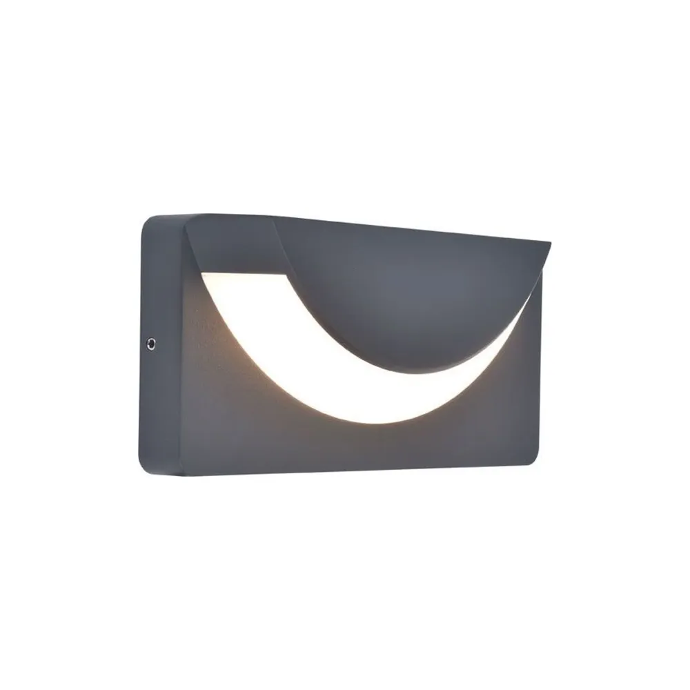 LED zidna svjetiljka LUPS, tamno siva, 14W, 3000K, IP54