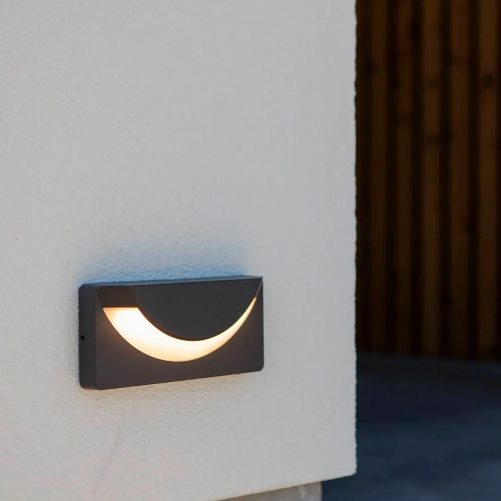 LED zidna svjetiljka LUPS, tamno siva, 14W, 3000K, IP54