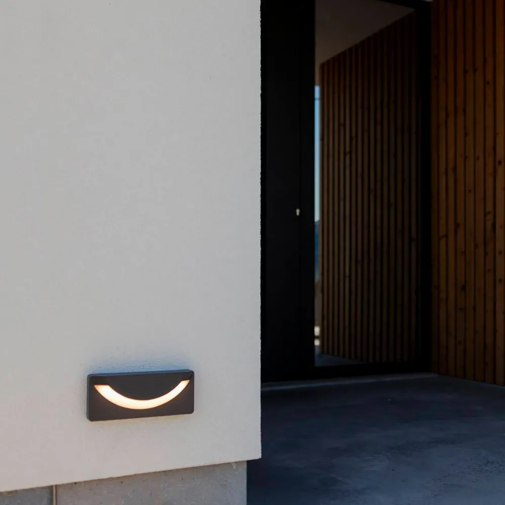 LED zidna svjetiljka LUPS, tamno siva, 14W, 3000K, IP54