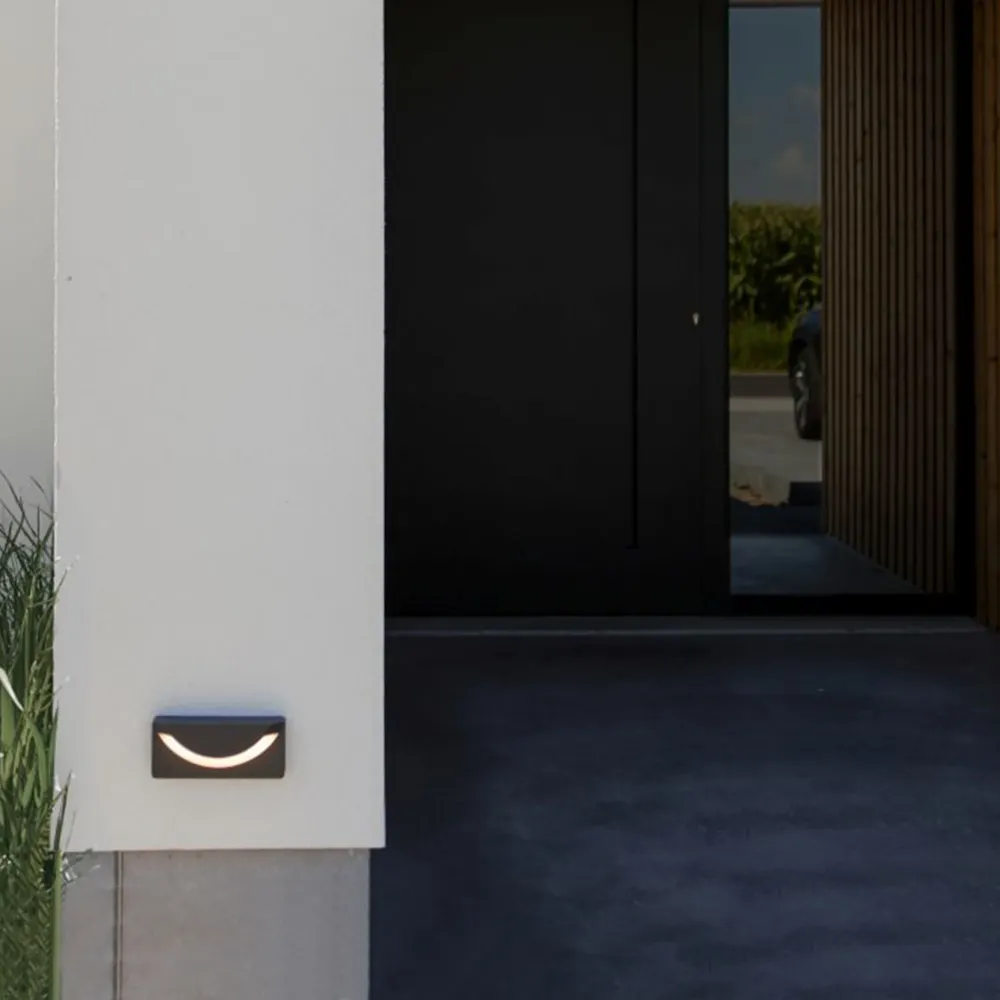 LED zidna svjetiljka LUPS, tamno siva, 14W, 3000K, IP54