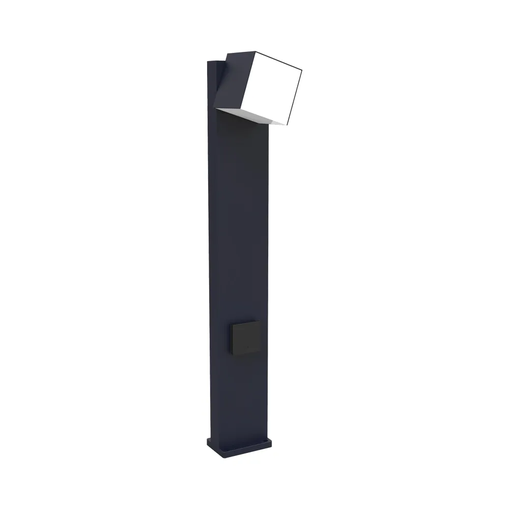 LED vrtna svjetiljka CUBA, 1 utičnica, tamno siva, 12.2W, 3000K, IP54, 750mm