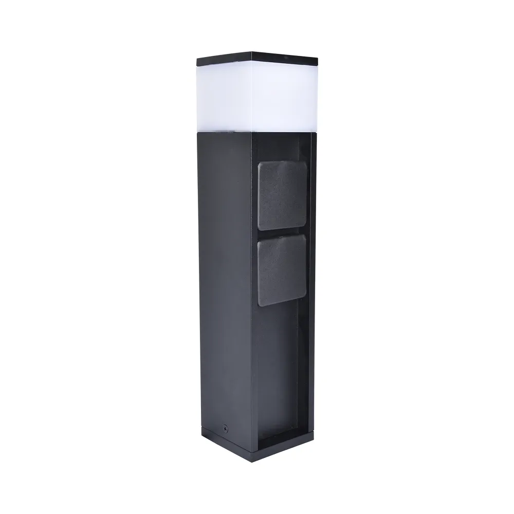 LED vrtni stup s utičnicama MAINS, pametni, 2 utičnice, mat crni, 11W, 3500W, IP44