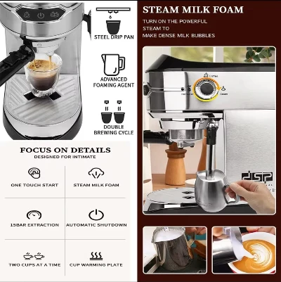 Aparat za Espresso i Kafu sa Mlaznicom za Mleko