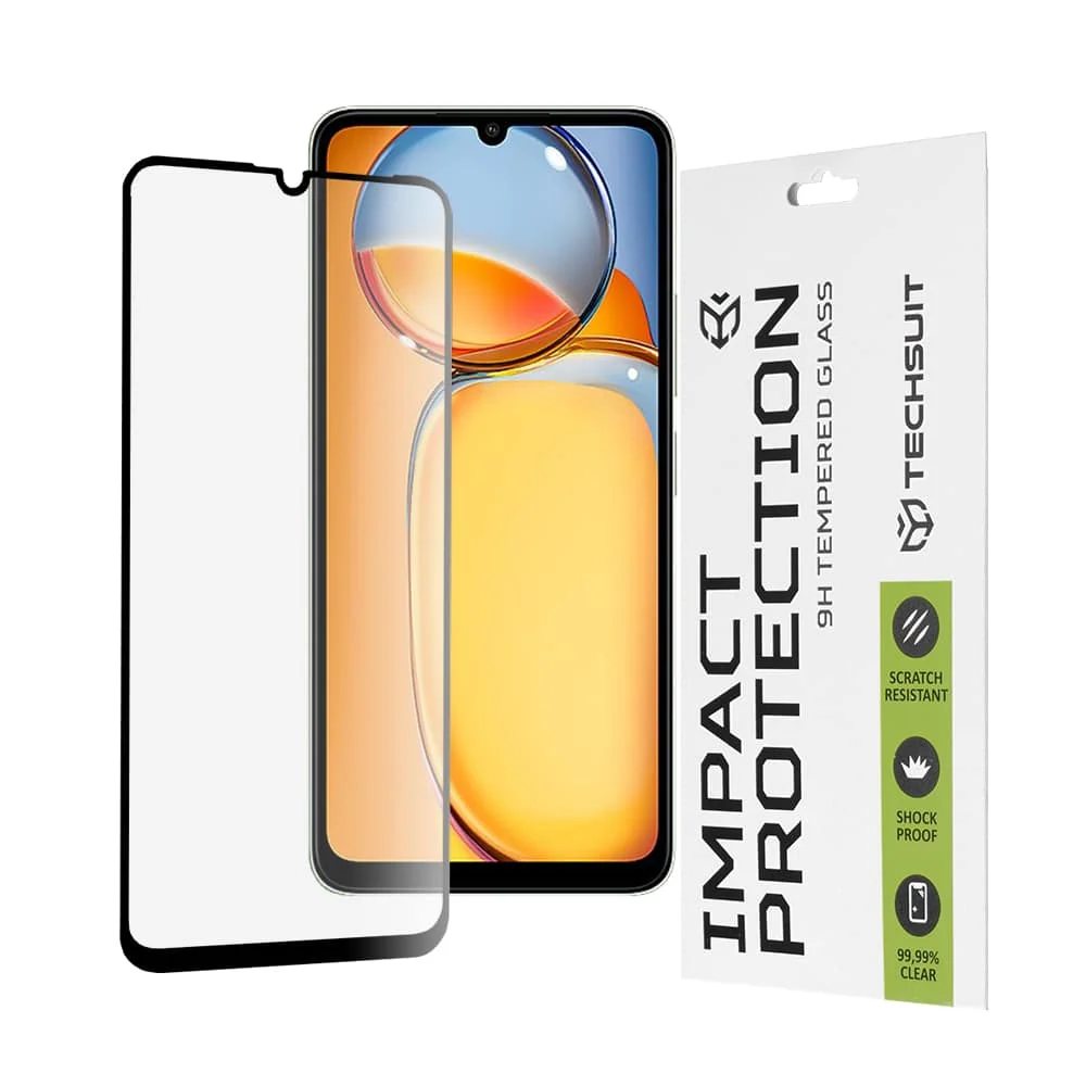 Techsuit – 111D Full Cover / Full Glue Glass za Xiaomi Redmi 13C 4G / 13C 5G / Poco M6 / C65 crno