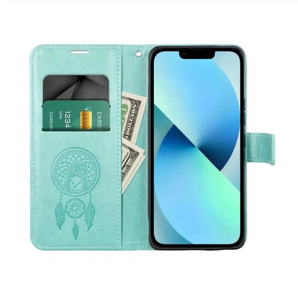 MEZZO Book case preklopna torbica za XIAOMI Redmi 14C - dream catcher zelena