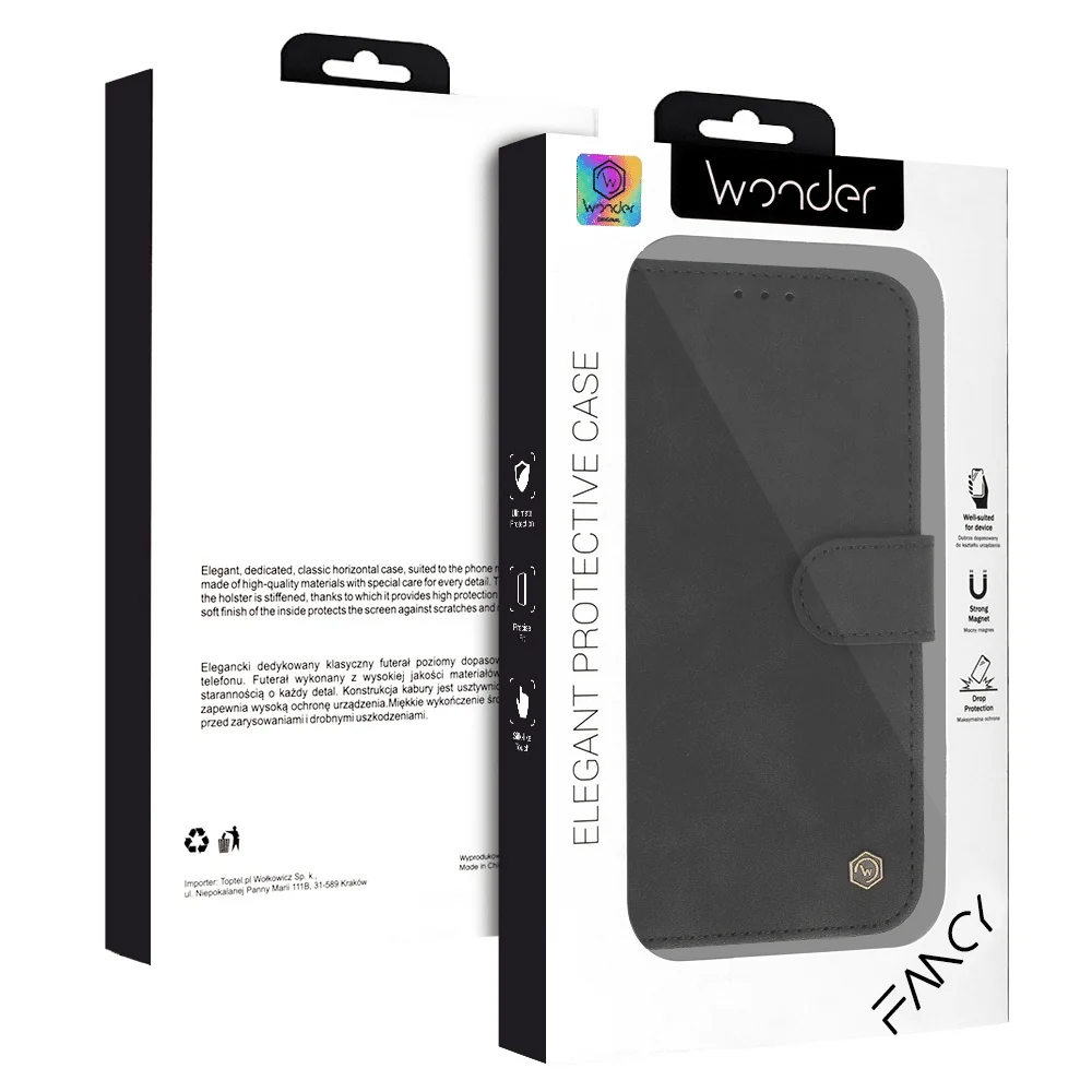 Wonder Fancy preklopna futrola za Xiaomi Redmi Note 14 Pro 5G crna