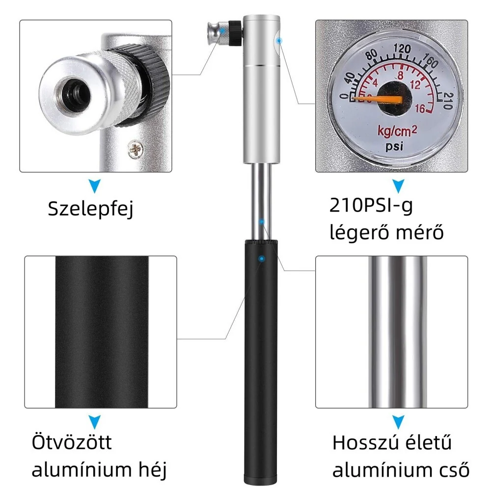 Gifort Mini Višenamjenska Pumpa za Kotače i Gume - Prijenosna, Univerzalni Spoj za Ventil