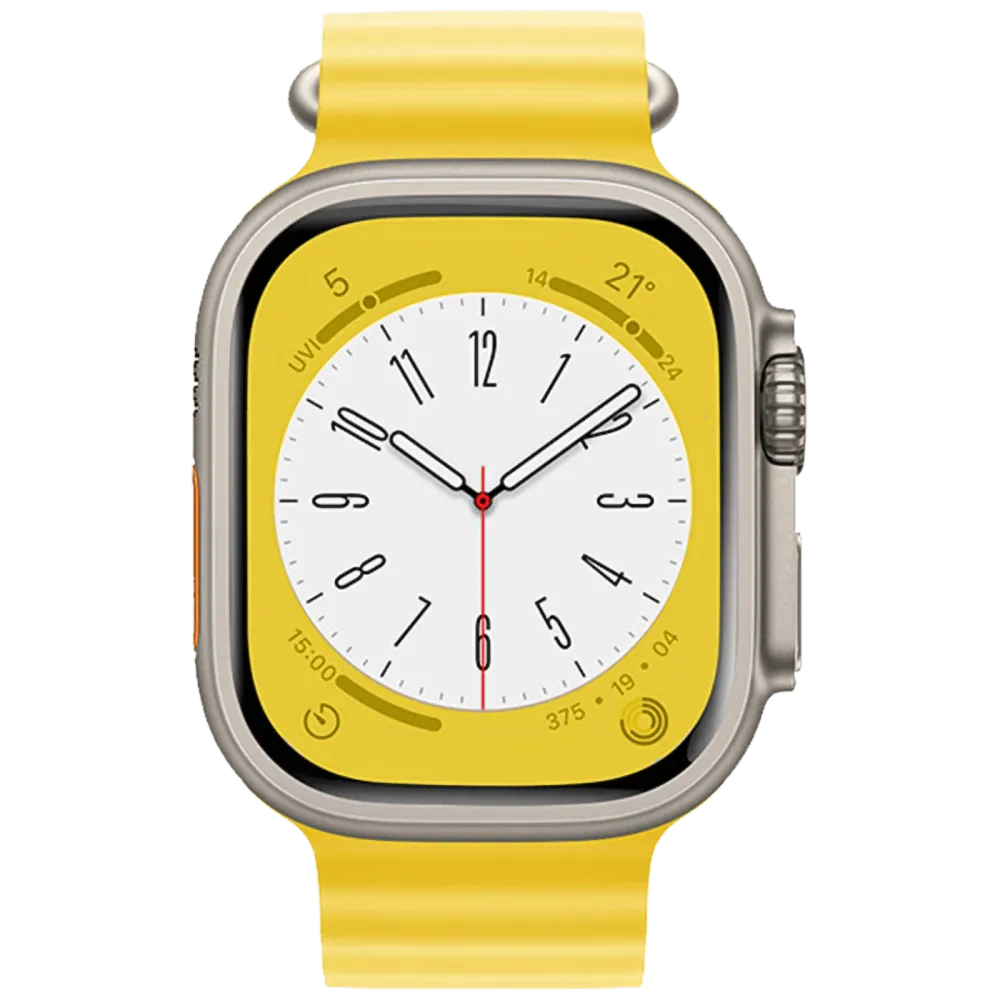 hoco. Silikonski remen za iWatch, 42/44/45/49mm, žuta - iWatch WA12 Yellow