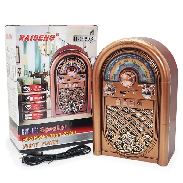 Retro Bluetooth Radio sa prijemnikom drveni dizajn