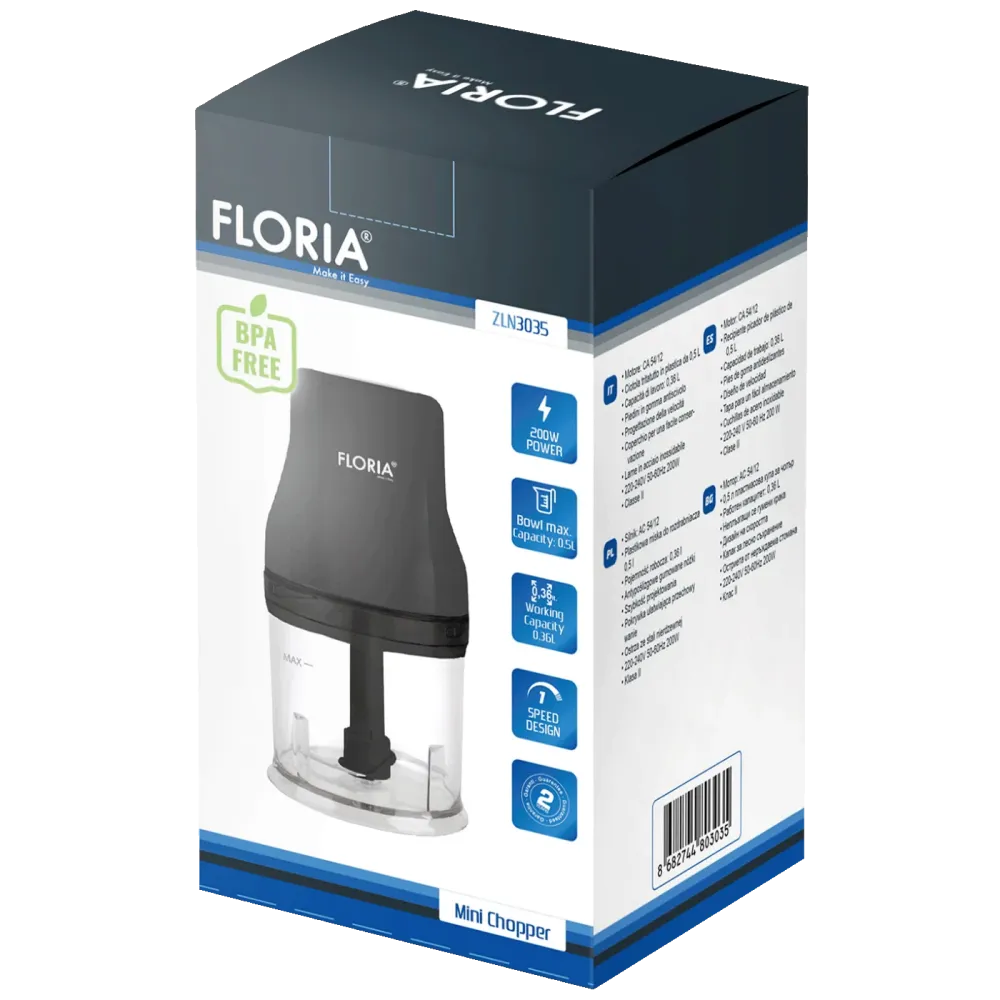 Floria Sjeckalica, 1 brzina, posuda 500 ml, 200 W - ZLN3035
