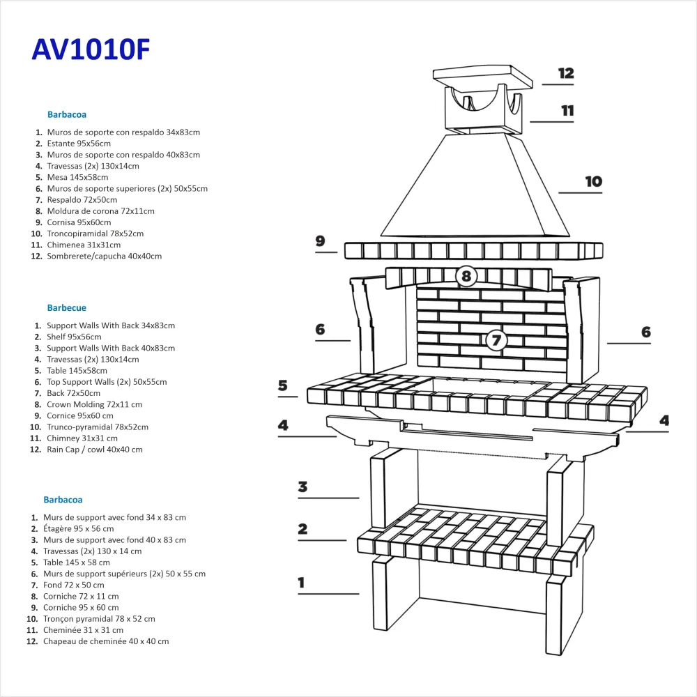 Roštilj od opeke AV1010F