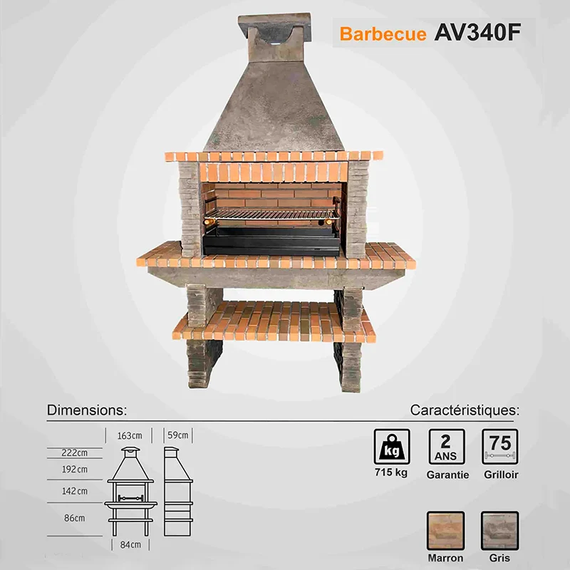 Vrtni barbecue od kamena AV340F