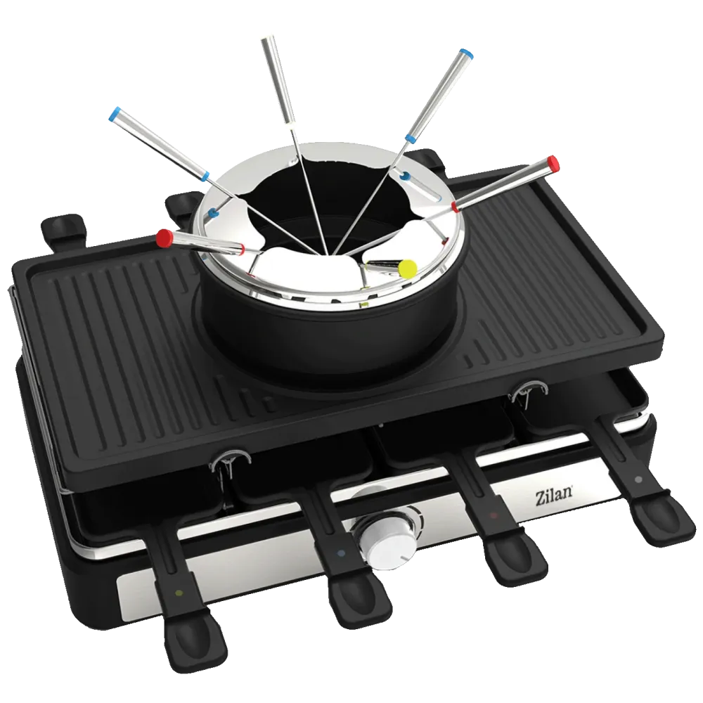 Zilan Električni Roštilj / Raclette / Fondue od sira, 3u1, 1400W - ZLN8856