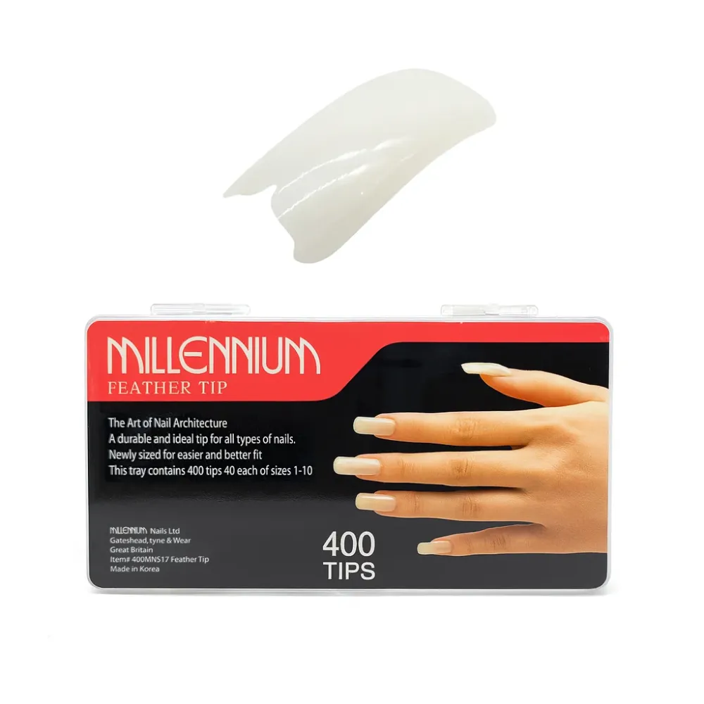Millennium Feather Tip prirodni vrhovi za nokte - pakiranje 400 kom (veličine 1–10)