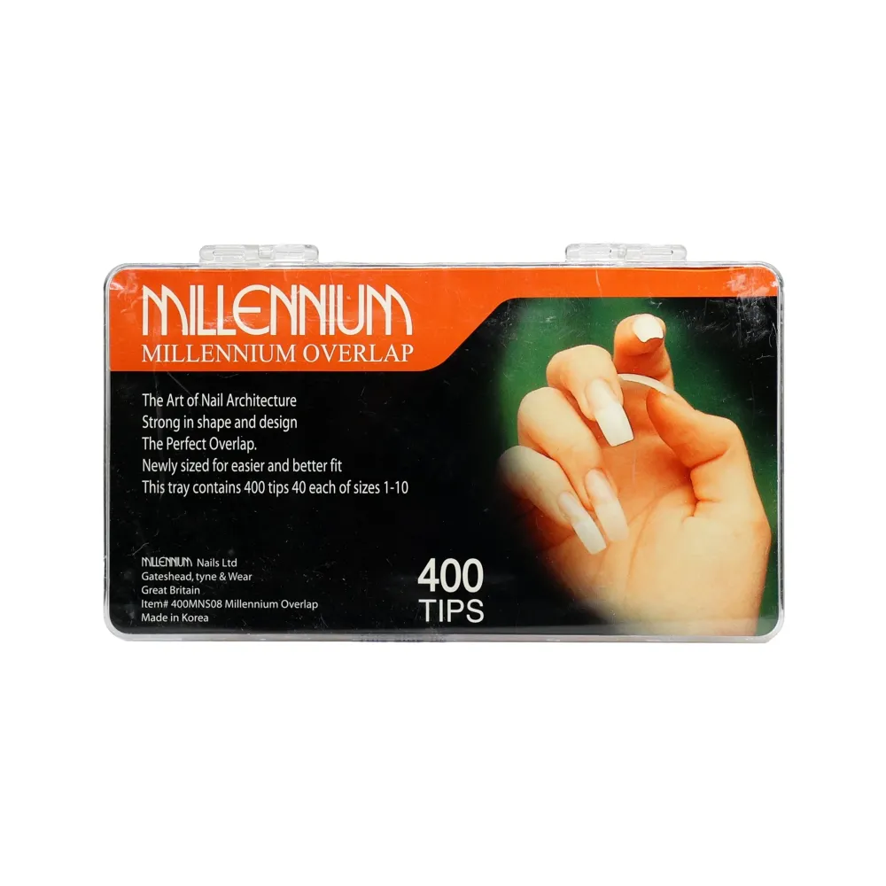 Millennium Overlap vrhovi za nokte – prirodni (400 vrhova, veličine 1–10)