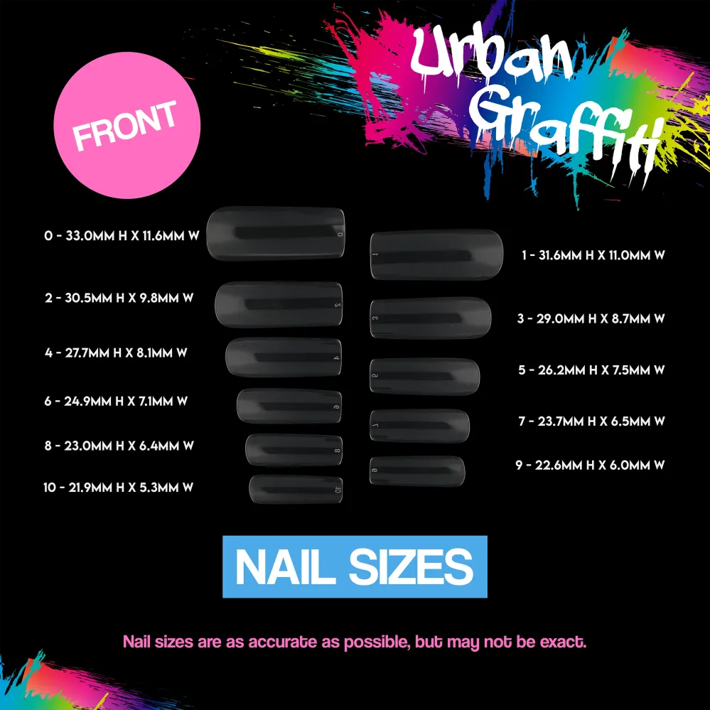 Urban Graffiti JP-014 Squoval vrhovi za nokte - Prozirni - 550