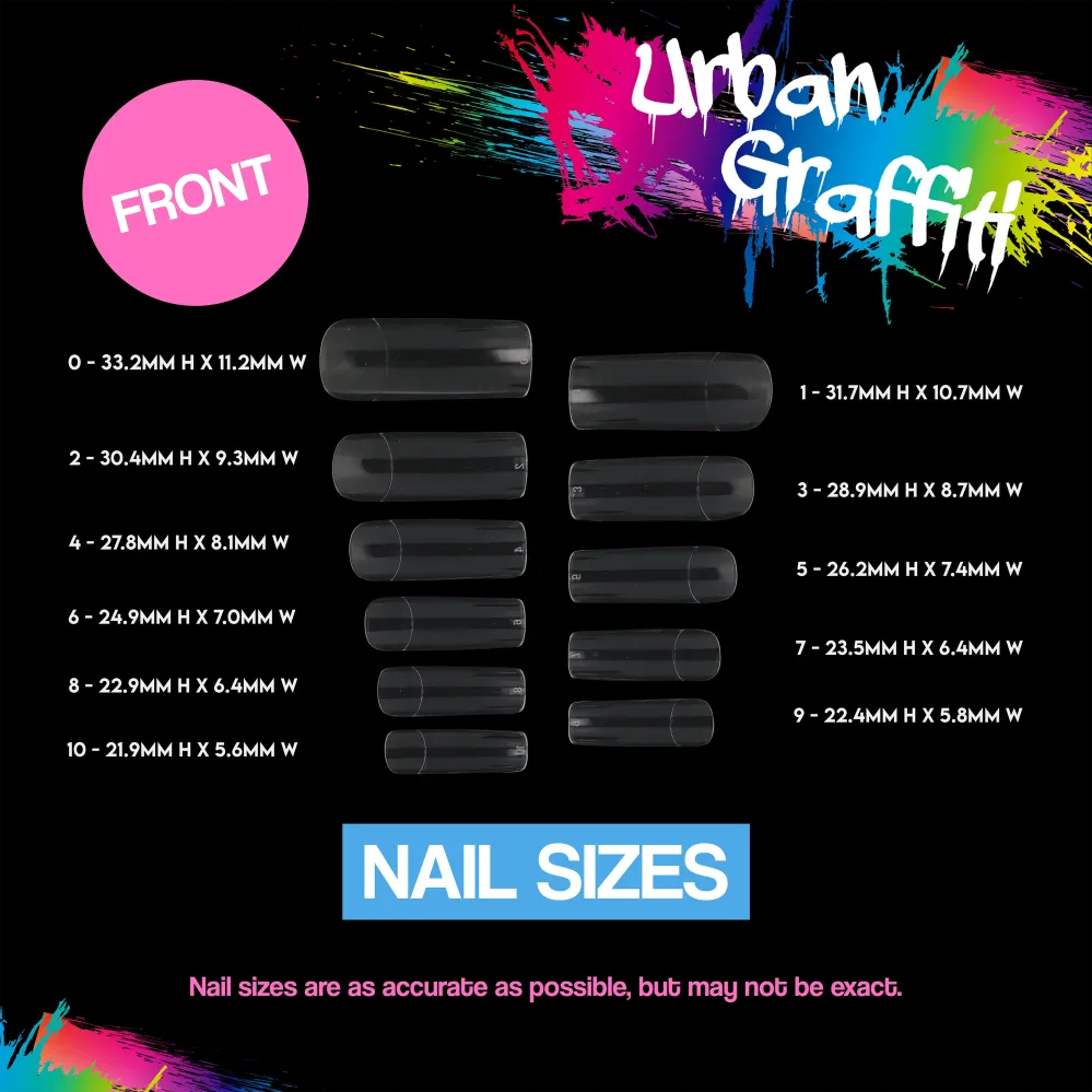 Urban Graffiti JP-015 Squoval vrhovi za nokte - Prozirni - 550
