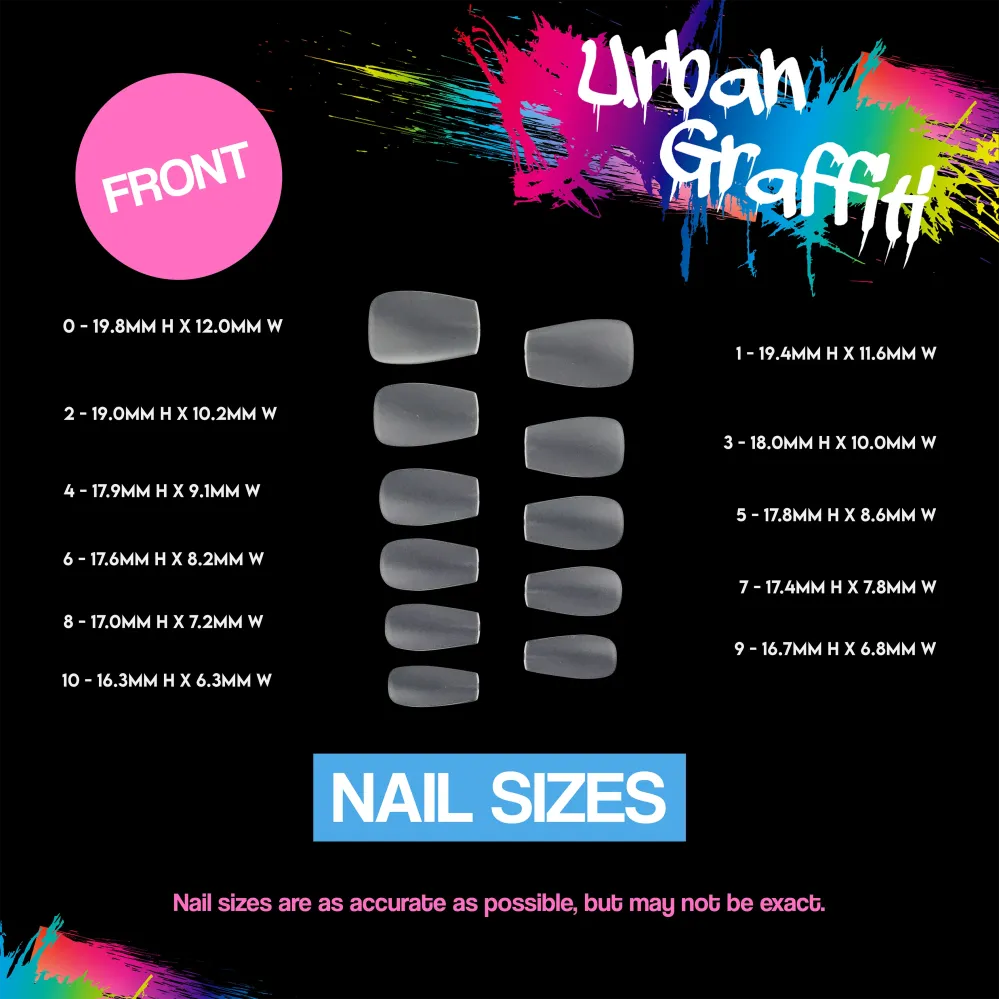 Urban Graffiti JP-038 Squoval vrhovi za nokte - Prozirni - 550