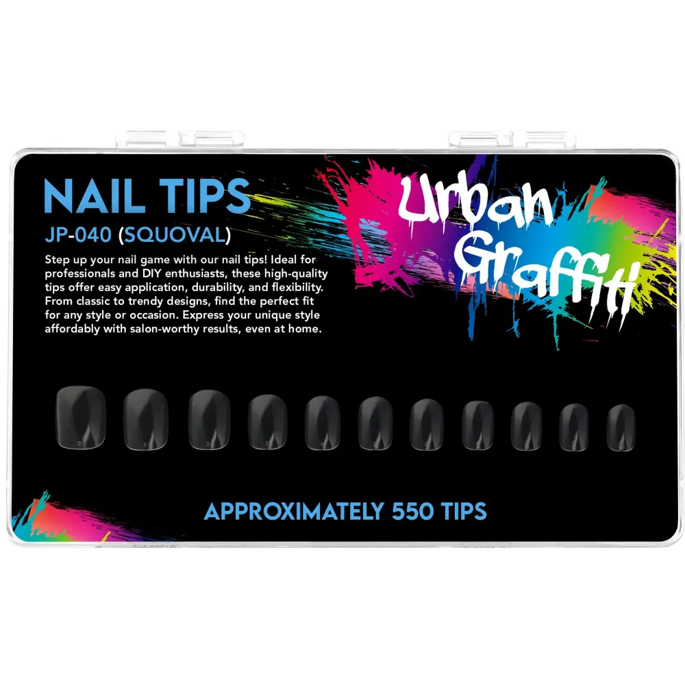 Urban Graffiti JP-040 Squoval vrhovi za nokte - Prozirni - 550
