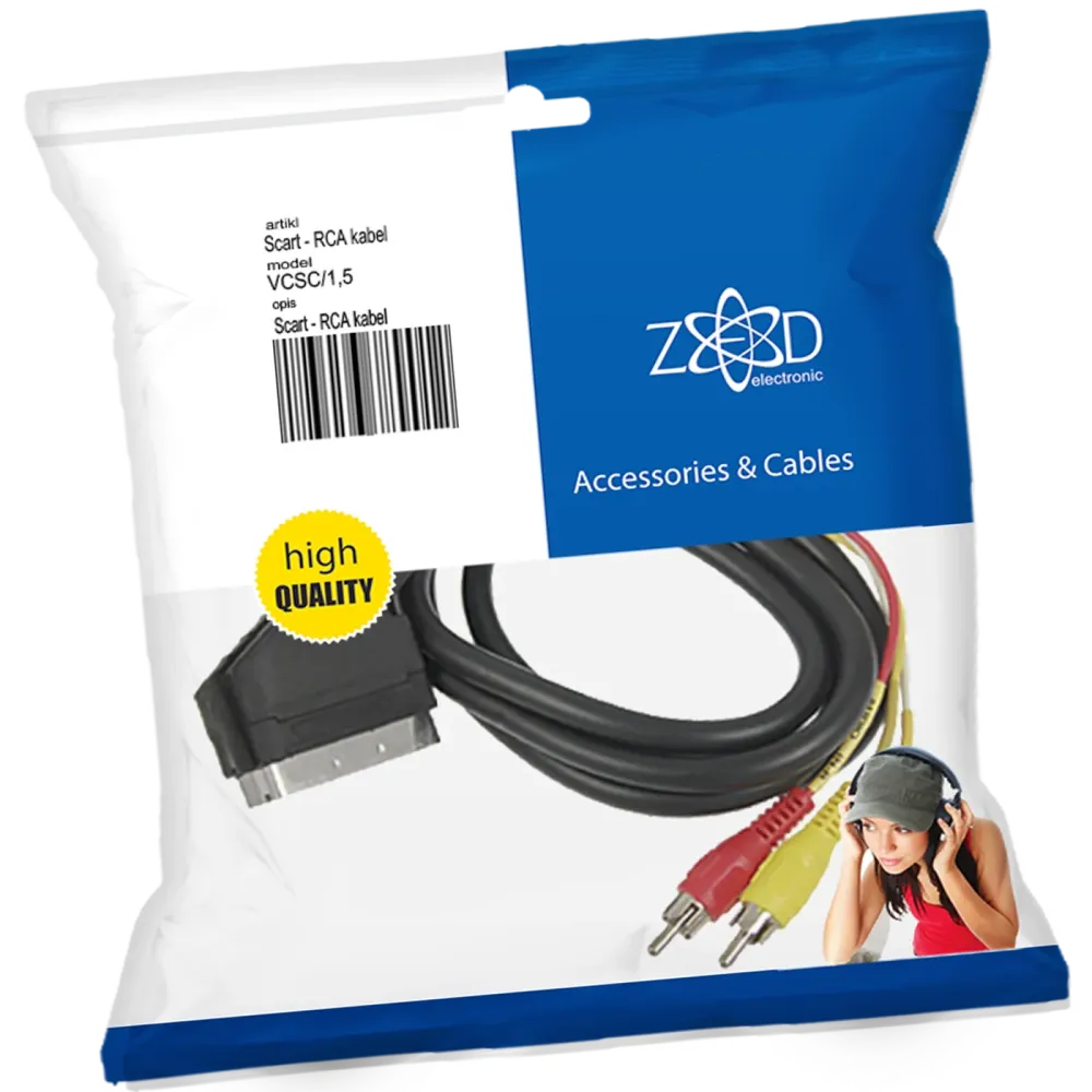ZED electronic Scart - RCA (čč) kabel , 1.5 met - VCSC/1,5