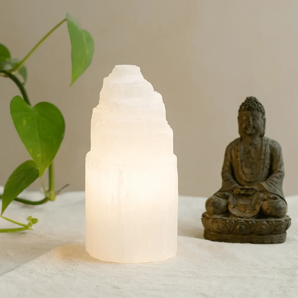 Selenit kristalna toranj lampa 15 cm