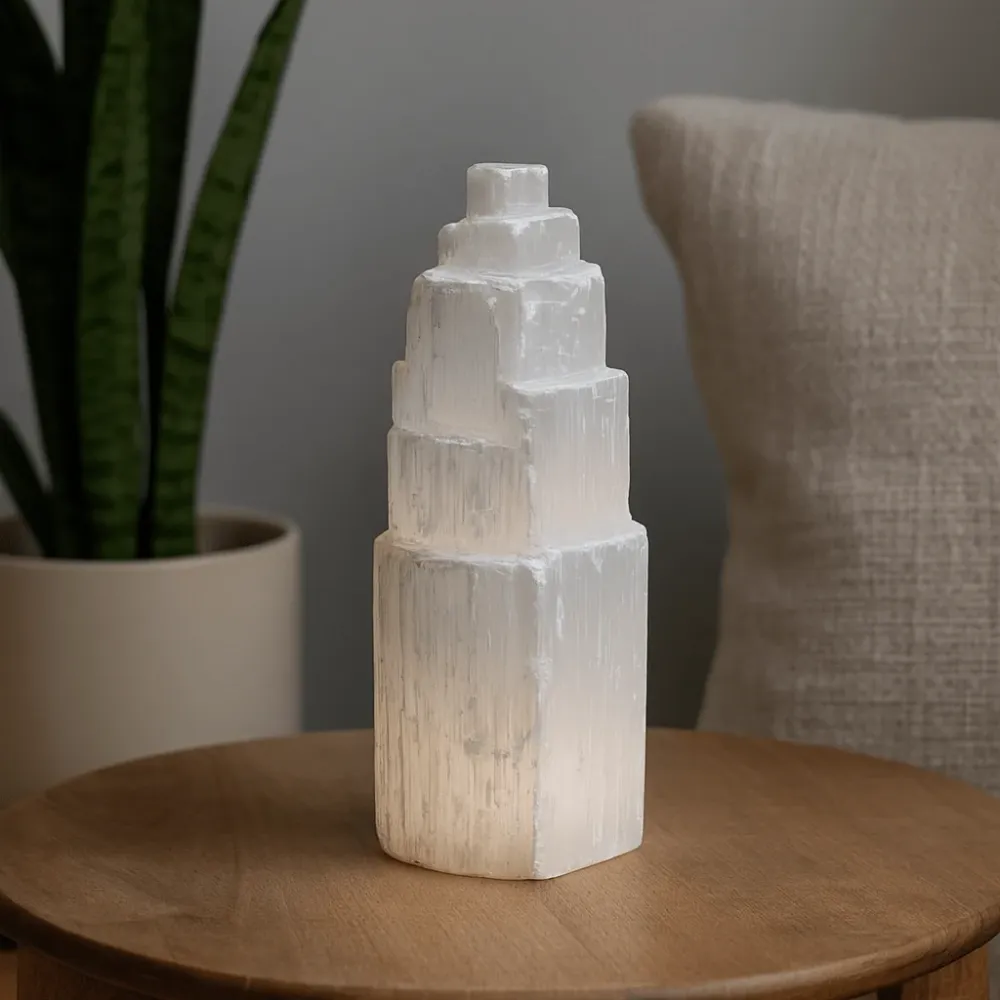 Selenitna stolna lampa 25 cm