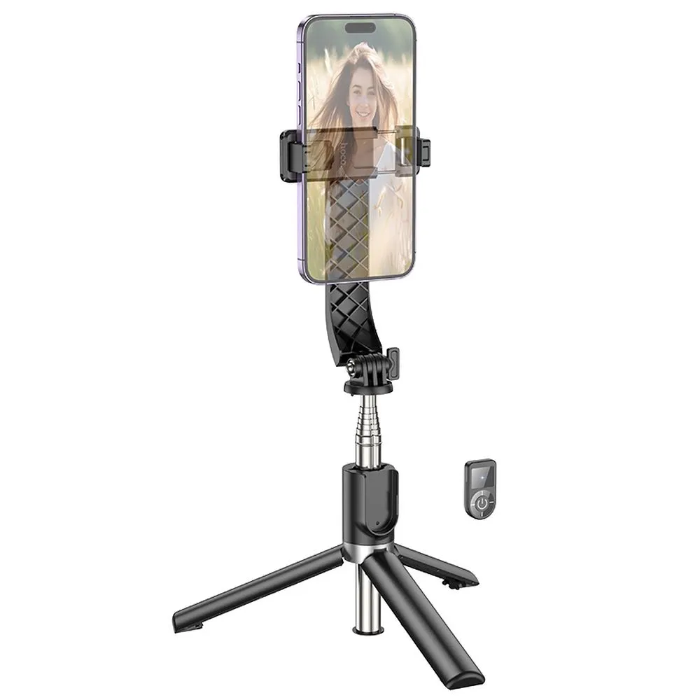 HOCO držč za stativ za selfie stick s Prior K20 bežičnim daljinskim upravljačem crni
