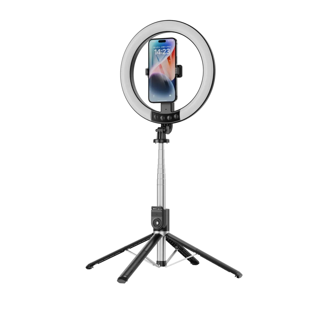 Selfie Ring Aura Blavec LED Ring 25cm + stativ + daljinski upravljač - 230 cm (RLP55-TRB23) crni