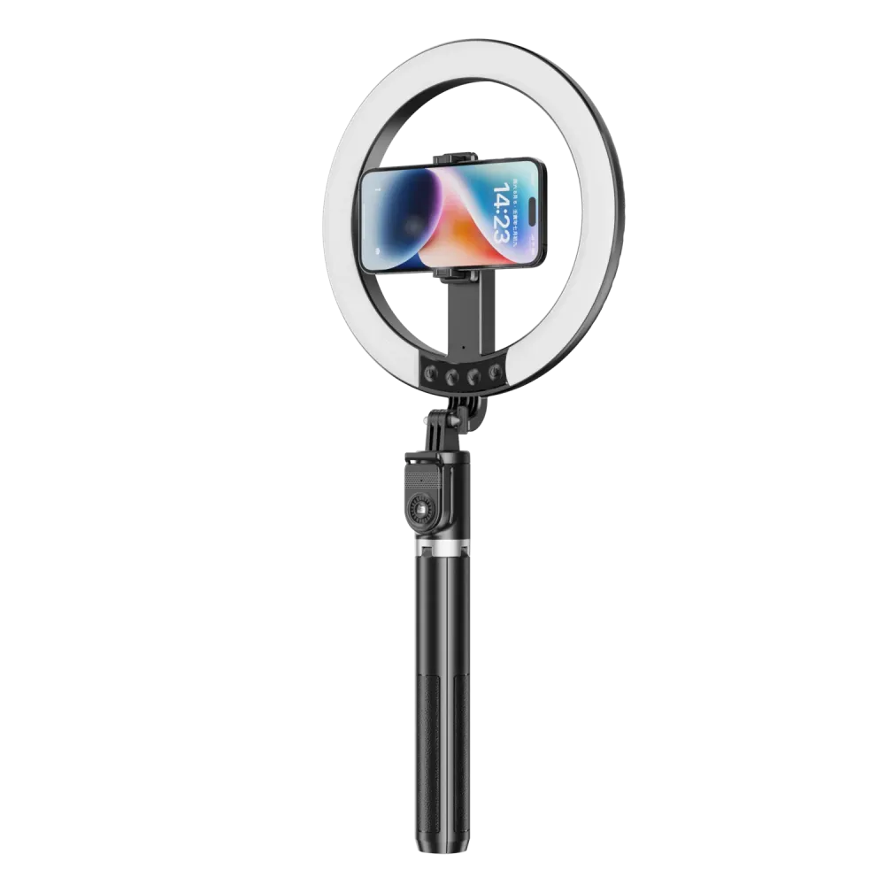 Selfie Ring Aura Blavec LED Ring 25cm + stativ + daljinski upravljač - 230 cm (RLP55-TRB23) crni