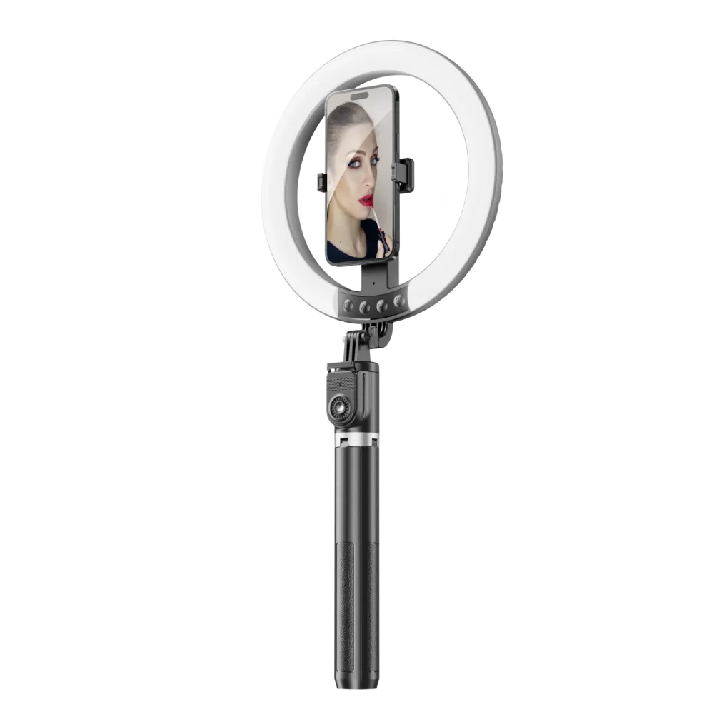 Selfie Ring Aura Blavec LED Ring 25cm + stativ + daljinski upravljač - 230 cm (RLP55-TRB23) crni
