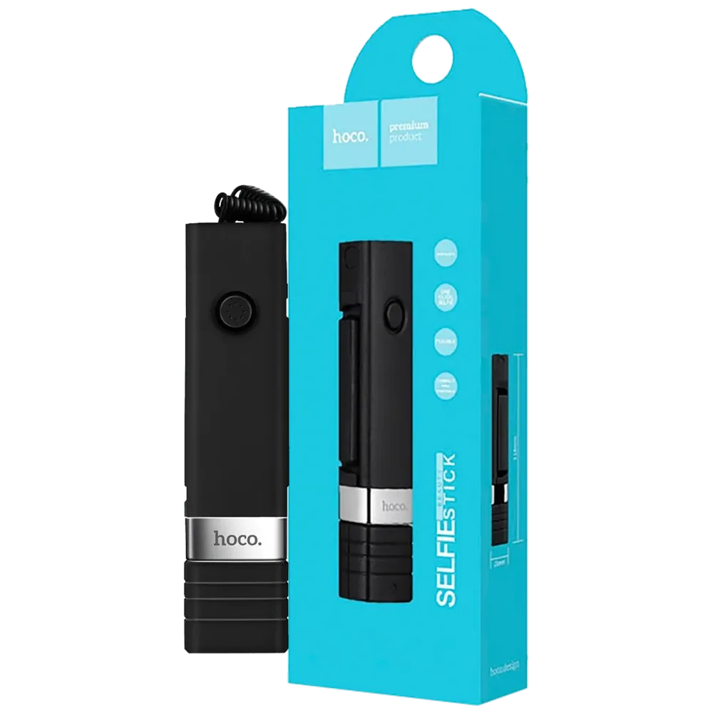 hoco. Selfie stick za smartphone, žični - K3 Beauty Selfie Stick, black