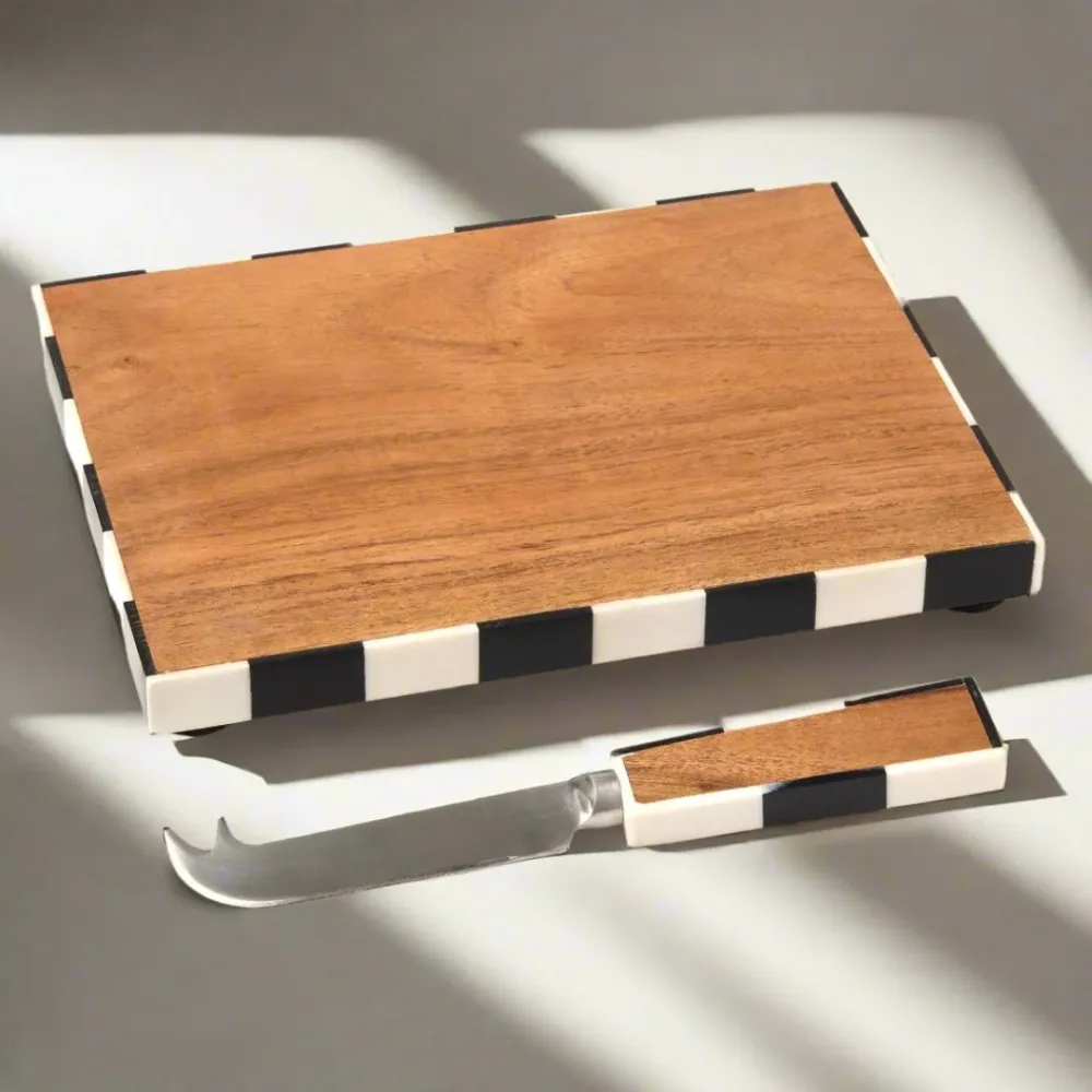 Chenonceau Checkerboard Cheese Board Knife