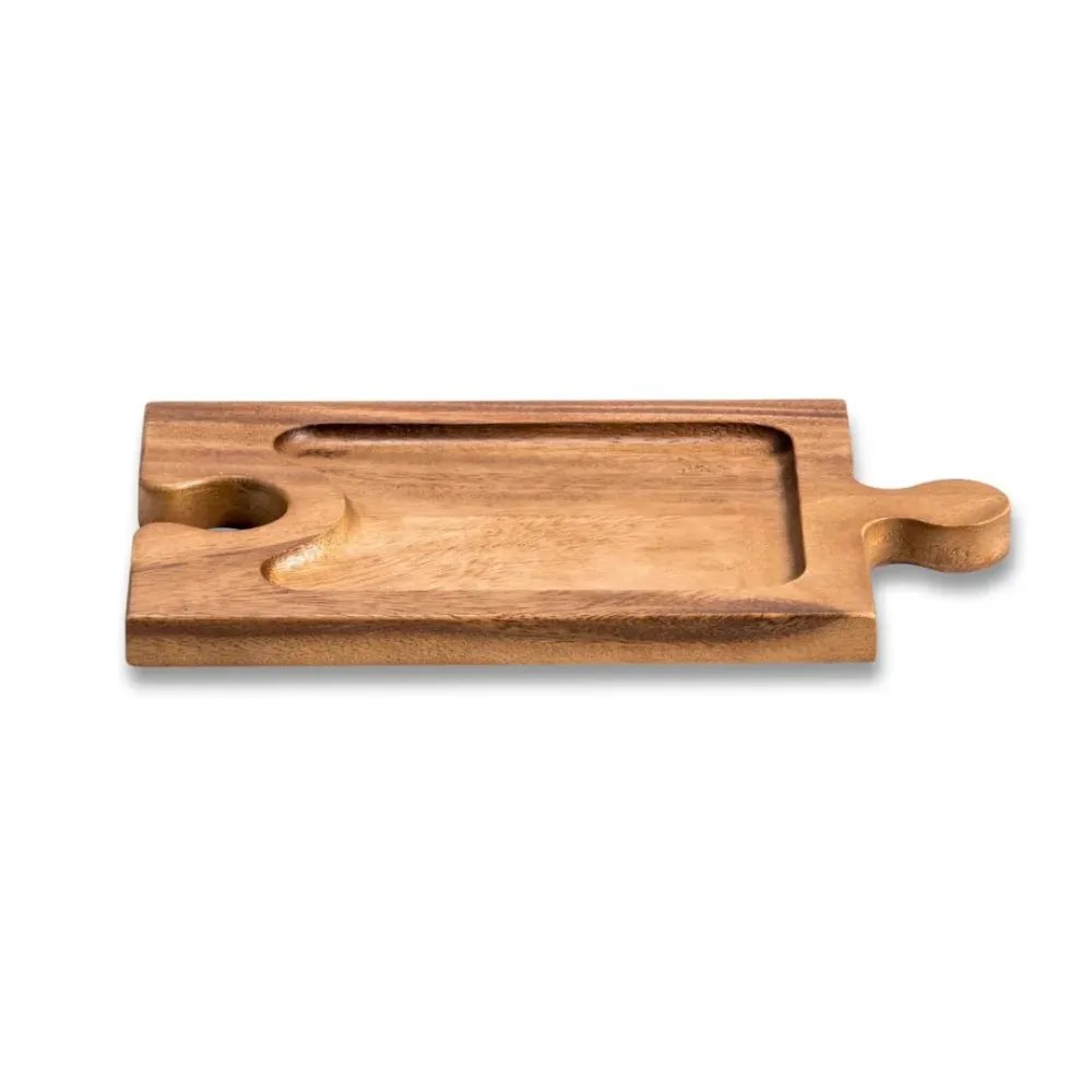 Puzzle Shaped Charcuterie / Wine Glass Holder Interlocking Board