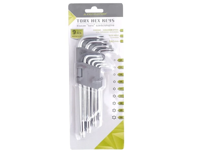 Torx ključevi 180 mm, T10 - T50, 9 kom
