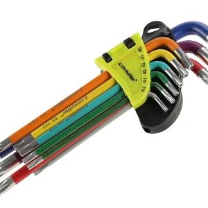 Torx ključevi 230 mm, T10 - T50, 9 kom, u više boja