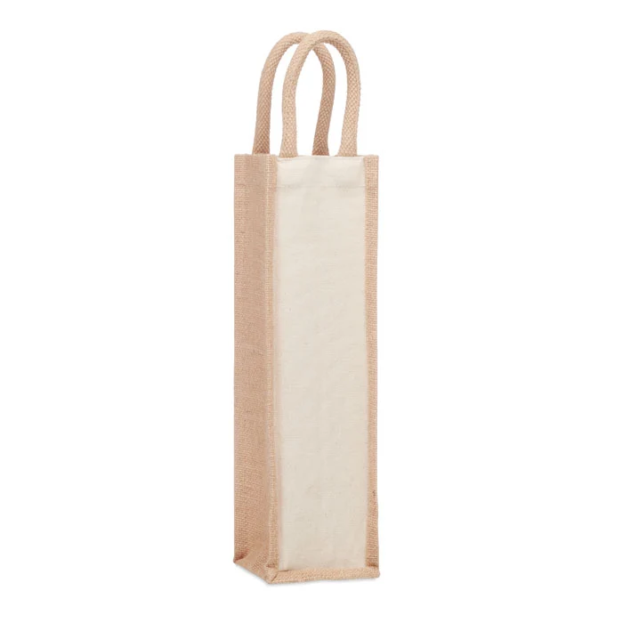 Poklon vrećica za vino od jute i platna, 320 gr/m²