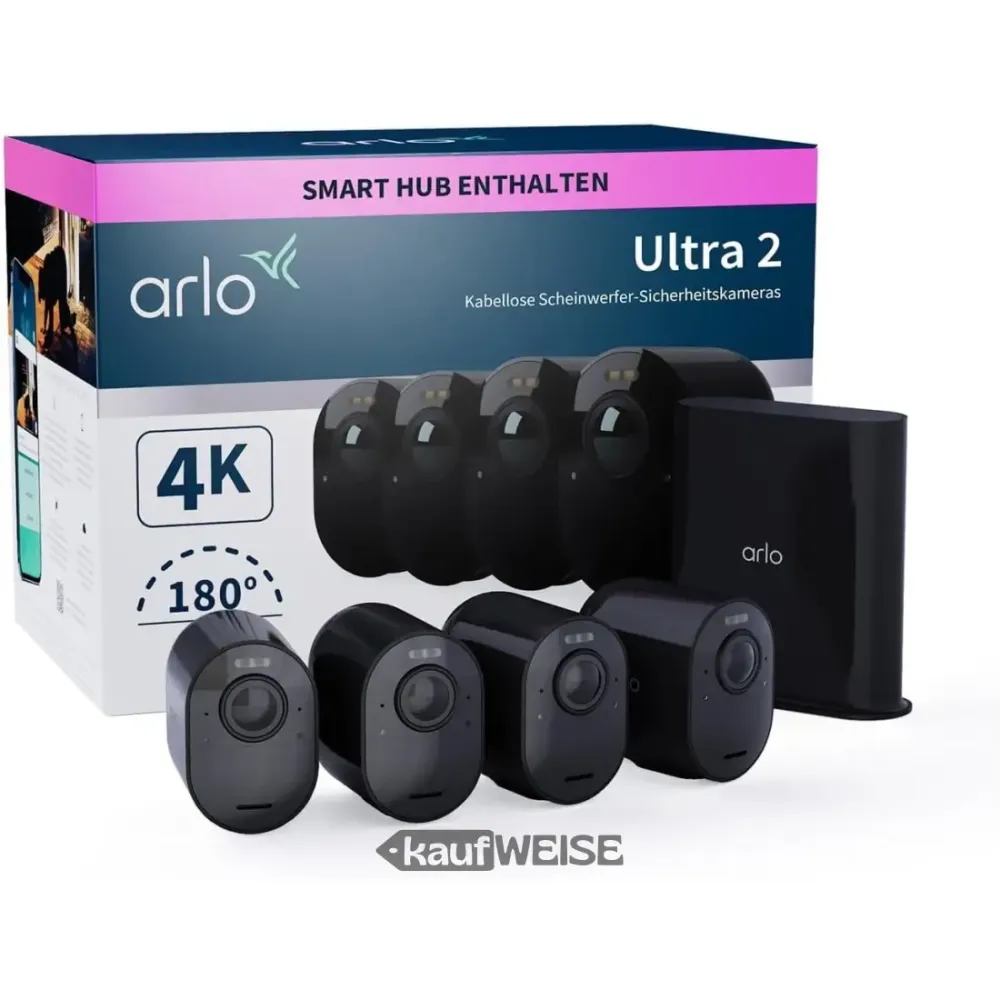 Arlo Ultra 2 4K sigurnosni sustav s 4 kamere (crni)