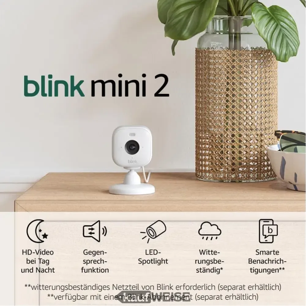 Blink Mini 2 Smart Plug- HD noćna kamera za unutarnju sigurnosnu kameru NOVO i originalno pakiranje