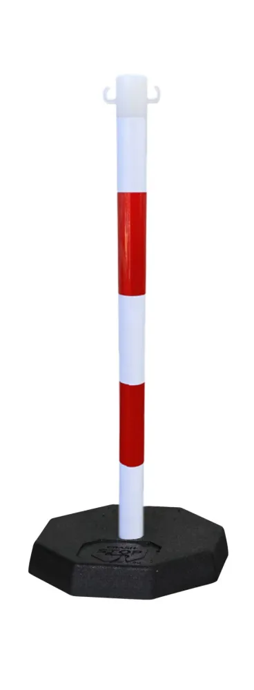 Stupić s lancem Set - Robust -, 4 plastična stupić uključujući 25m lanca (crvena/bijela)