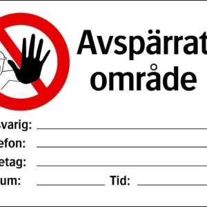 Znak zabrane Ograđeno područje - kompletno s lancem, whiteboard pločom