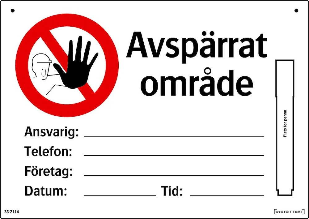 Znak zabrane Ograđeno područje - kompletno s lancem, whiteboard pločom